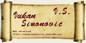 Vukan Simonović vizit kartica